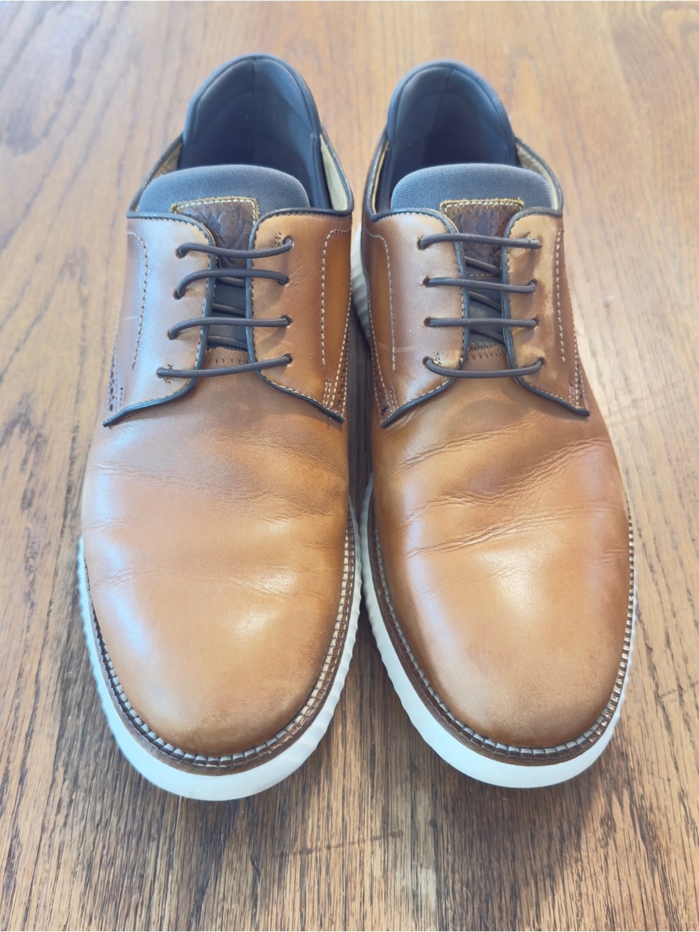 Martin Dingman Men’s Brown Leather Bill Oxford Derby Sneaker White Sole